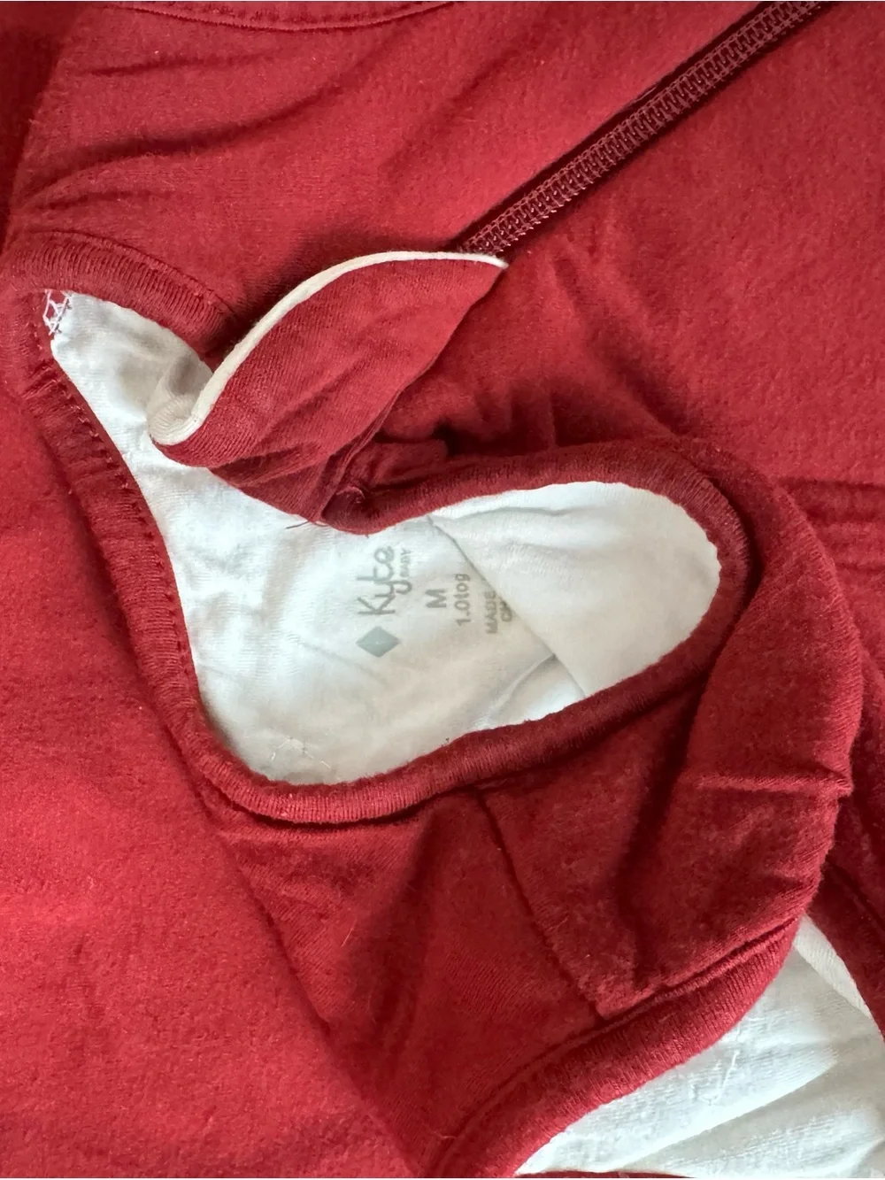 Kyte Baby 1.0 Tog Sleepsack in Maroon.